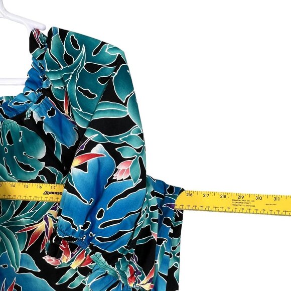 80s Hilo Hattie Womens 3X Hawaiian Maxi Dress Tropical Ruffle Hem Luau Vacation - Picture 6 of 16